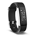 Fitness Tracker, MoreFit Slim HR Plus Heart Rate Smart Bracelet Pedometer Wearable Waterproof Activity Tracker Watch, Silver/ Black