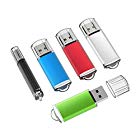 TOPESEL 5 Pack 16GB USB 2.0 Flash Drive Memory Stick Thumb Drives (5 Mixed Colors: Black Blue Green Red Silver)