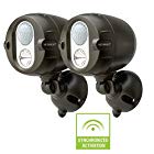 Mr Beams Networked LED Wireless Motion Sensing Spotlight System with NetBright Technology, 200-Lumens, Brown, 2-Pack MBN352