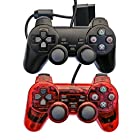 Saloke Wired Gaming Controller for Ps2 Double Shock (Black1 and Clear Rad1)