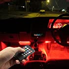 Car LED Strip Lights, Top Notch 4 Pieces Multi-Color Car RGB LED Light Strip Under Dash Lighting Kit Music Car Interior Decorative Accent Lights w/ Sound Active Function Remote Control, DC 12V