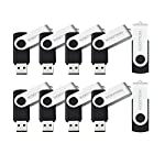 KOOTION 16GB 10PCS USB 2.0 Flash Drive 10 Pack USB Flash Drive Memory Stick Thumb Storage Pen Disk Black