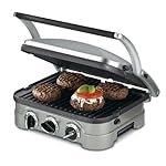 Cuisinart GR-4N 5-in-1 Griddler, Silver, Black Dials