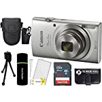 Canon PowerShot ELPH 20MP 8x Zoom Digital Camera (Silver) + 32GB Card + Reader + Case + Accessory Bundle 180