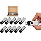 TOPESEL 10PCS 1GB USB 2.0 Flash Drive Memory Stick Fold Storage Thumb Stick Pen Swivel Design (1Gig, 10 PCS, Black)